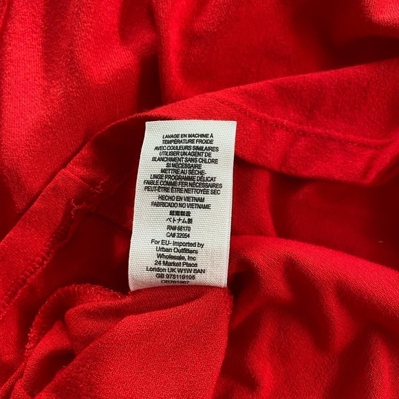 Free People Just A Twist Red Mock Neck Deep V - Picture 7 of 7